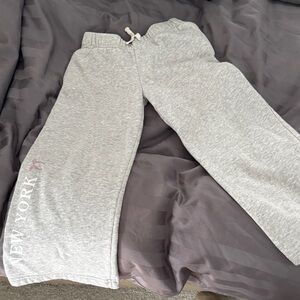 Abercrombie kids Gray Sweatpants with New York Print worn twice